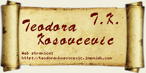 Teodora Kosovčević vizit kartica